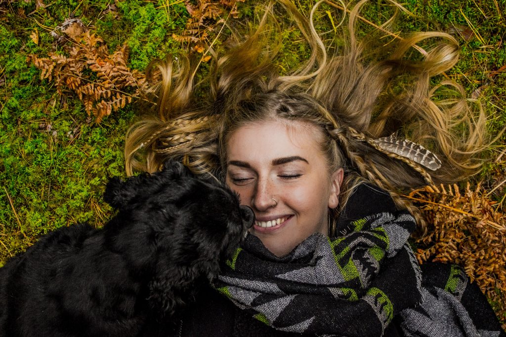 Happy, laying in the grass